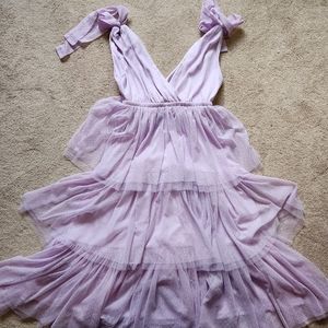 Pinkblush brand maternity dress. Lavender Ruffle Size Large.